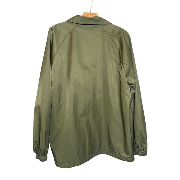 LuLaRoe Women's Snap Button Rain Outdoor Windbreaker Jacket Spell Out Sz Lg - Picture 3 of 7